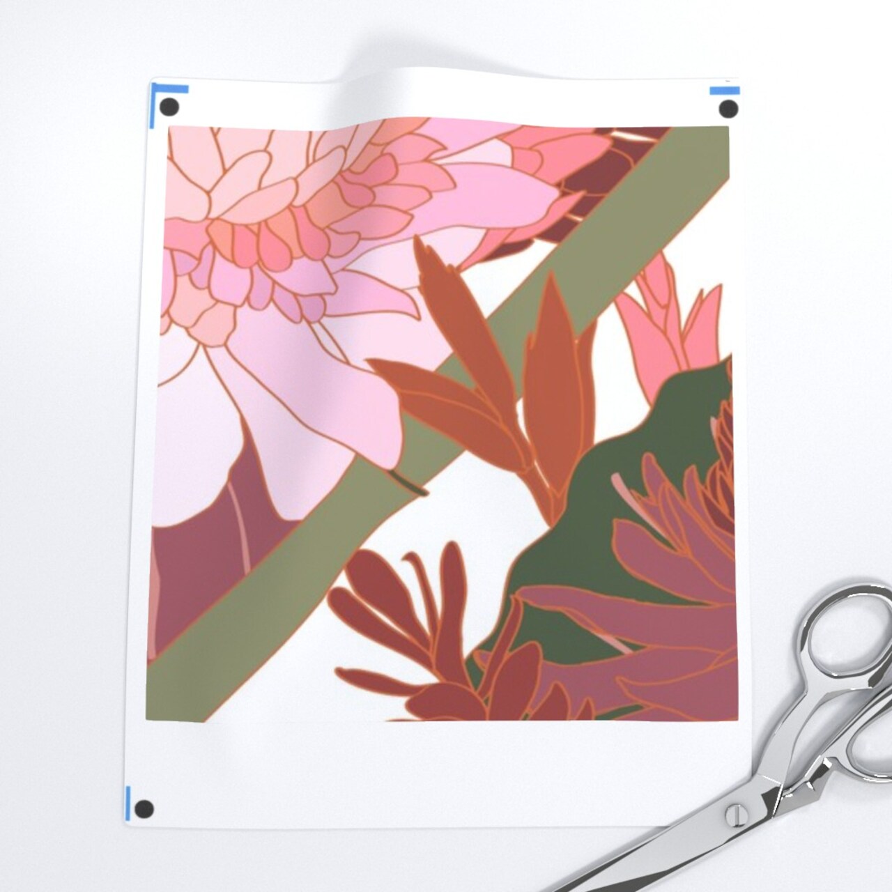 Pink Botanical Lattice Chinoiserie Trellis Boho Hawaiian Floral Tropical Mauve Large Scale Custom Printed Fabric by Spoonflower Various Fabrics by the Yard or Fat Quarter